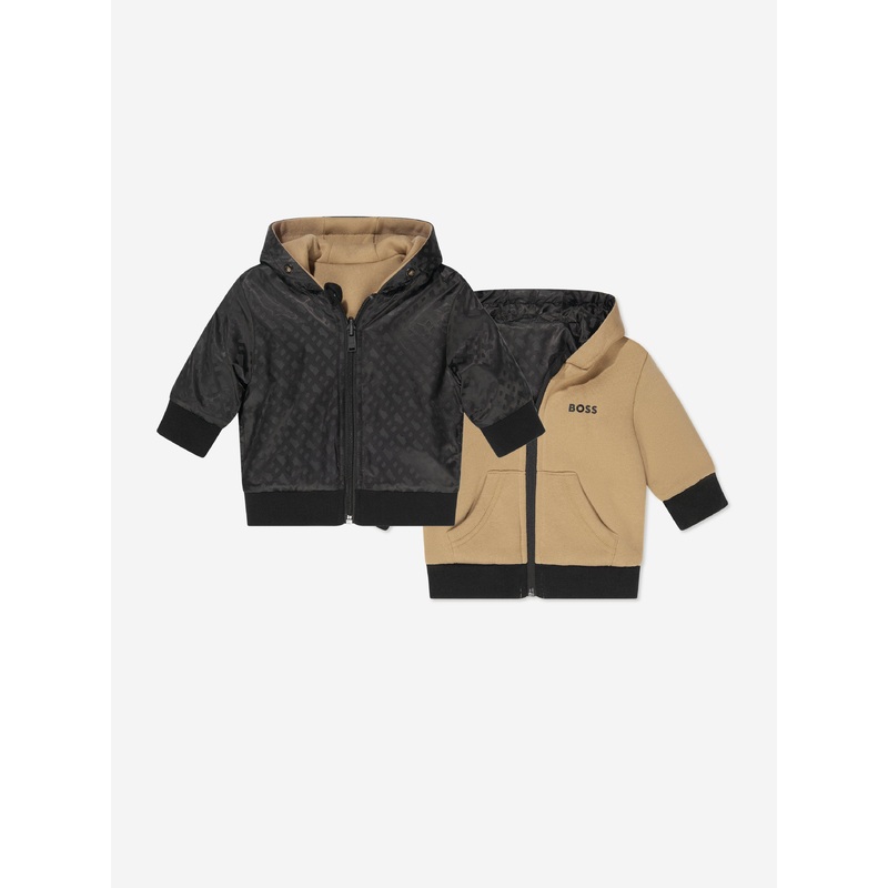 BOSS Baby Boys Reversible Zip Up Top in Black