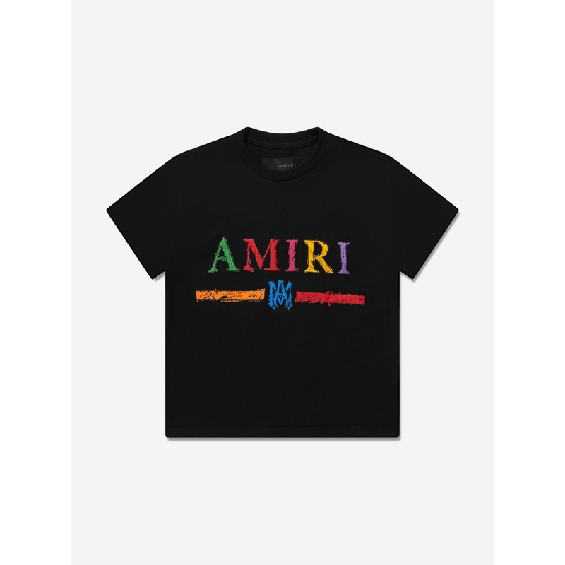 Amiri Kids Crayon Sketch Bar T-Shirt in Black