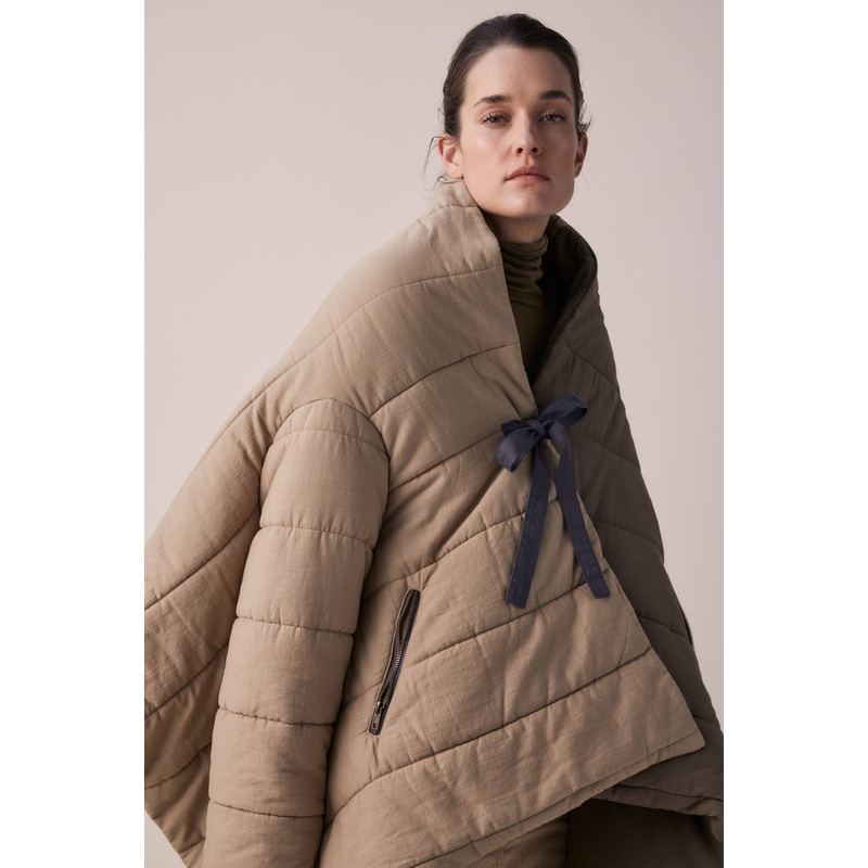 Blanket quilt jacket: M/L / Bronze/Grey / English