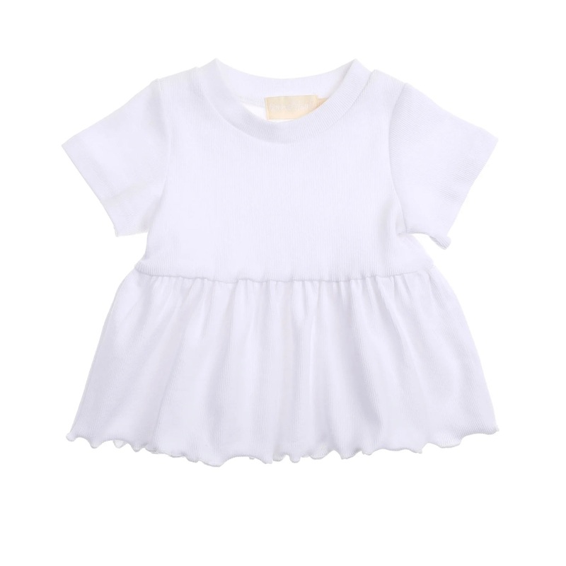 Bonnie and Harlo Peplum Top | White