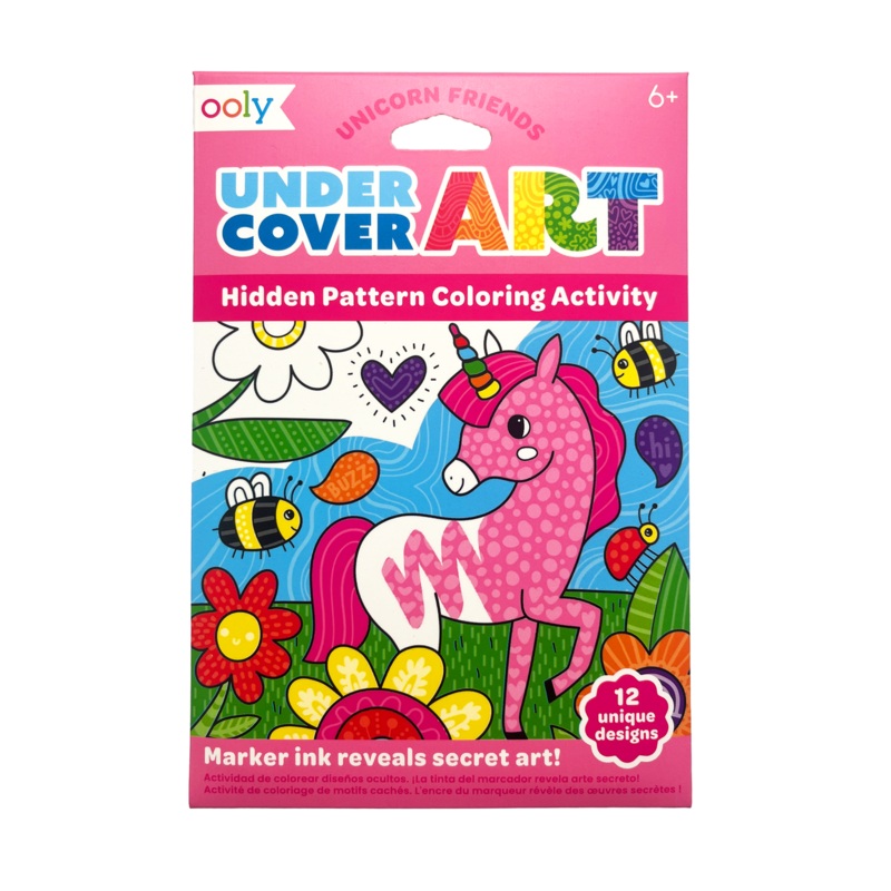 Undercover Art Hidden Pattern Coloring Activity Art Cards – Unicorn Friends