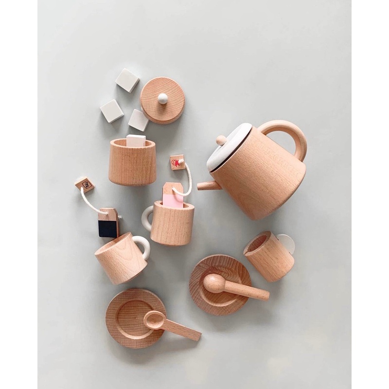 Wooden tea set
