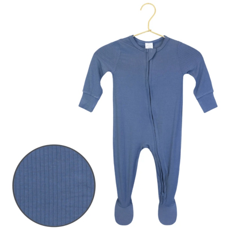 Lou Lou & Company Zippered Footie- Harrison Ribbed