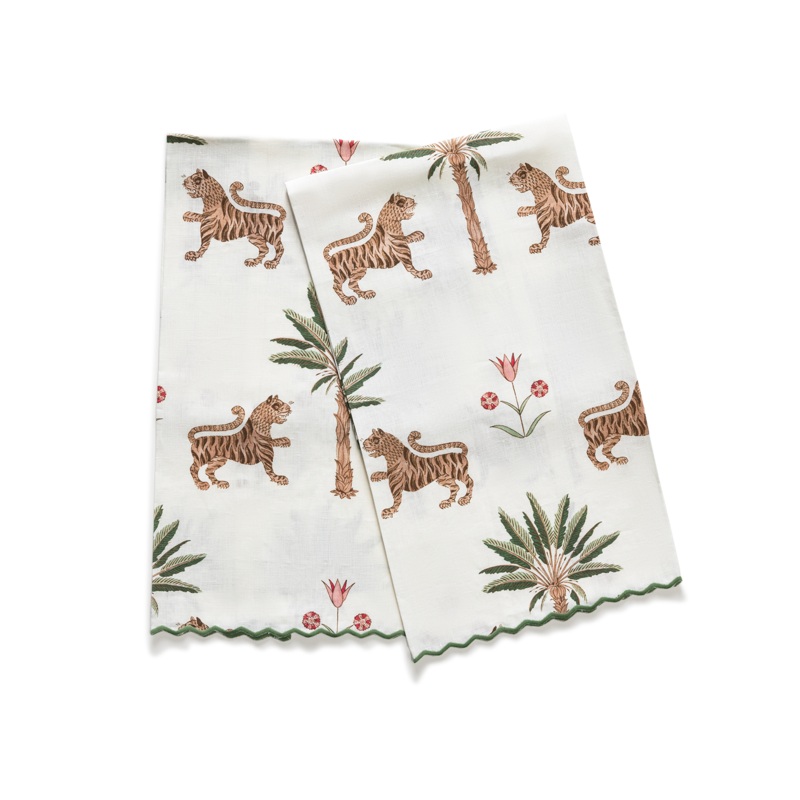 Matouk Schumacher Tiger Palm Guest Towels, Set of 2