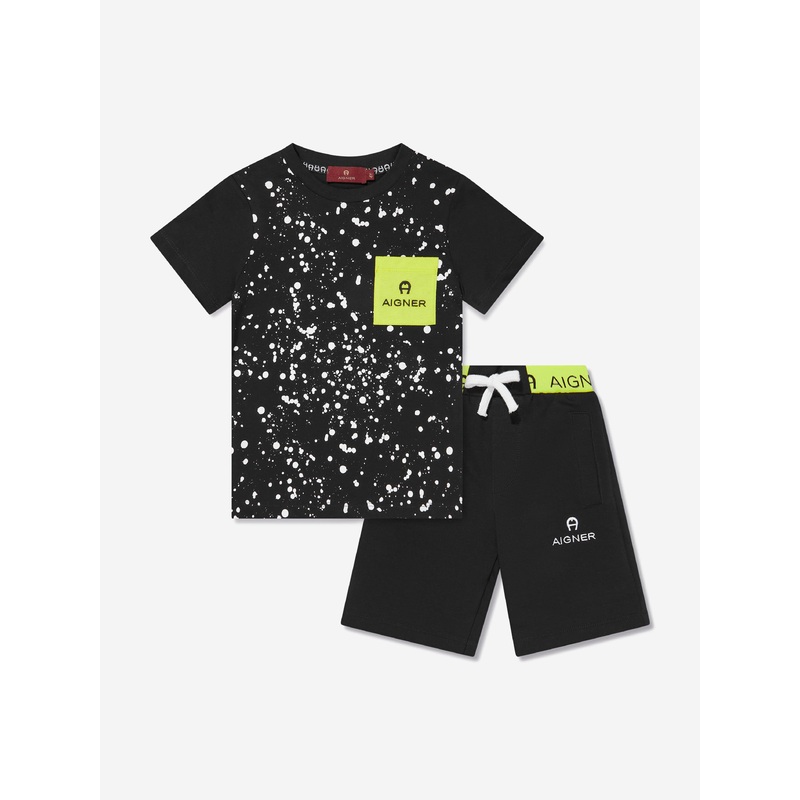 Aigner Boys T-Shirt And Shorts Set in Black