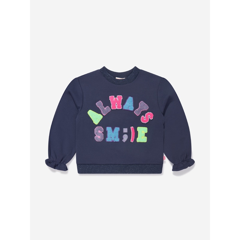 Billieblush Girls Always Smile Sweatshirt in Navy