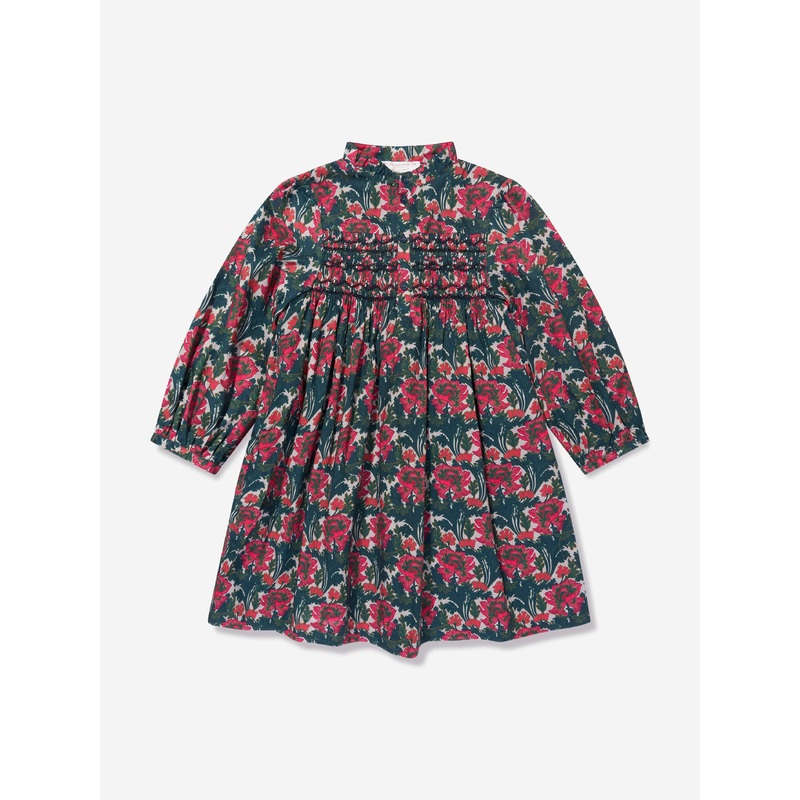 Bonpoint Girls Tamsin Smocked Dress in Multicolour