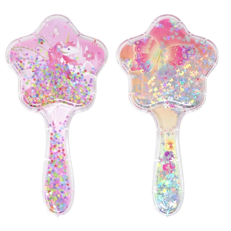 Unicorn & Vibrant Vacation Holographic Glitter Hairbrush