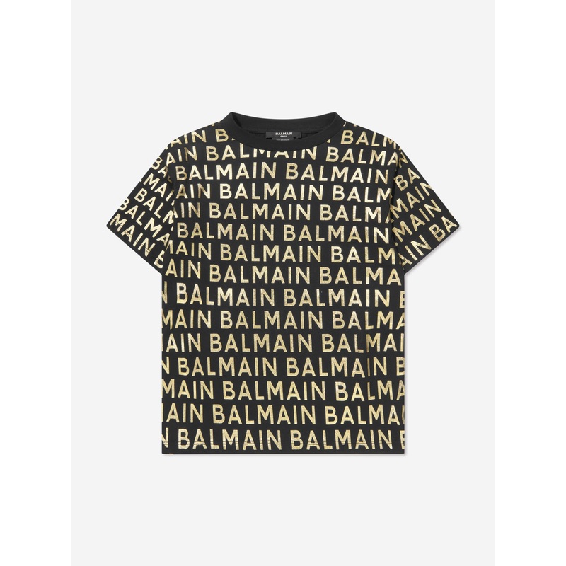 Balmain Boys Logo Print T-Shirt in Black NZZ9710442806