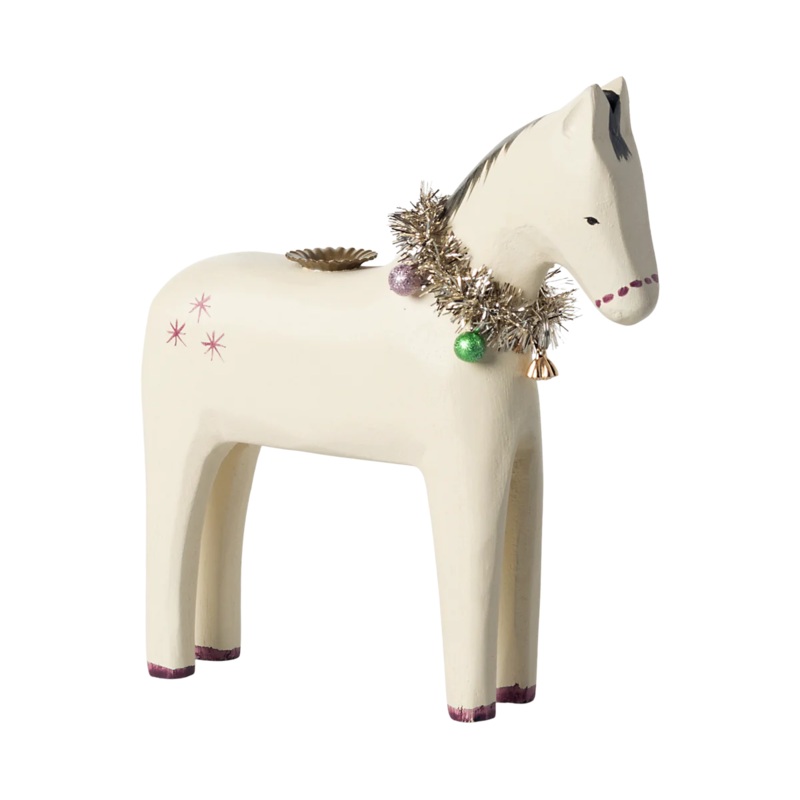 Wooden candle holder, Small horse