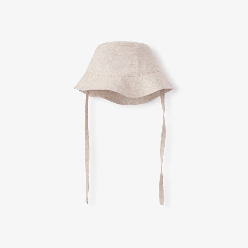 Baby Hat – Natural Linen Bucket Hat