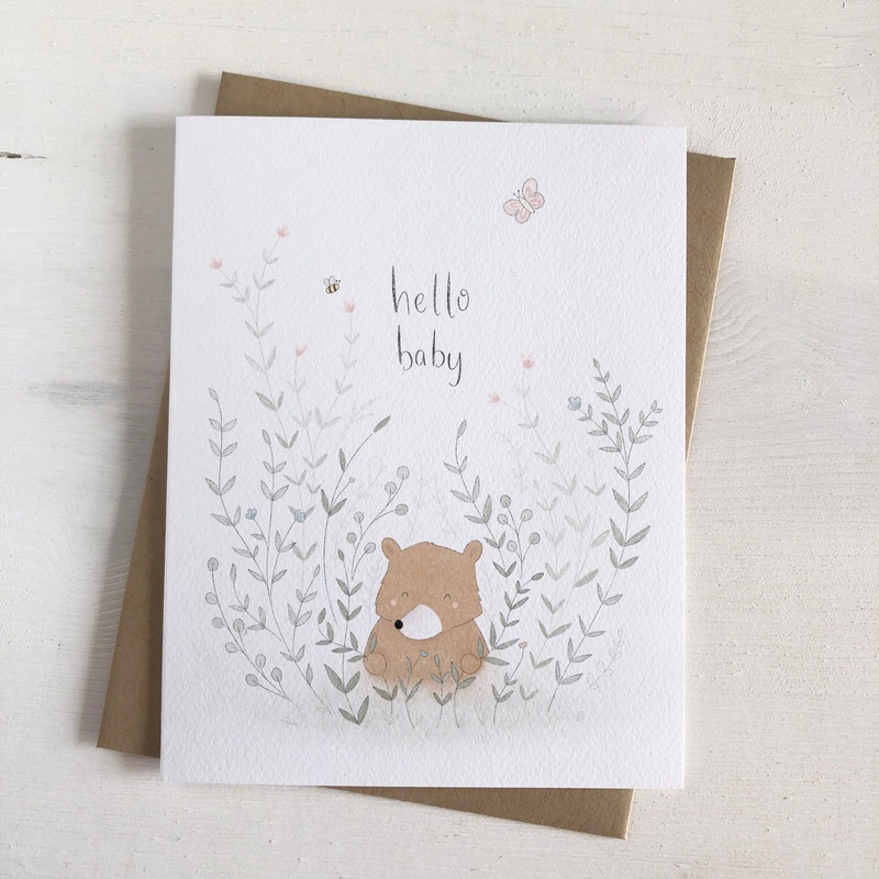 Hello Baby Bear – Woodland Baby Greeting Card
