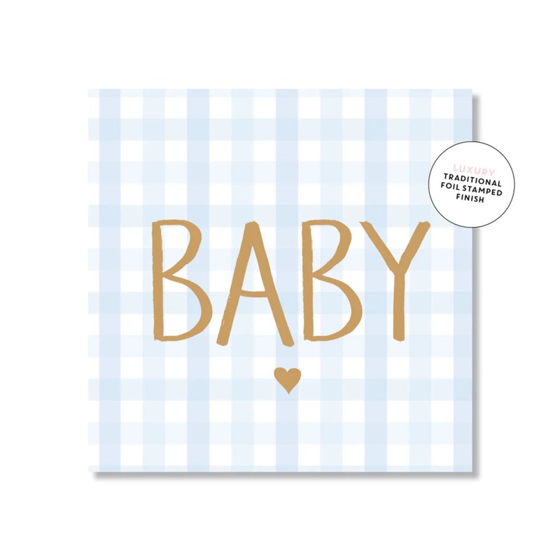 Baby Blue Gingham Card – Just Smitten