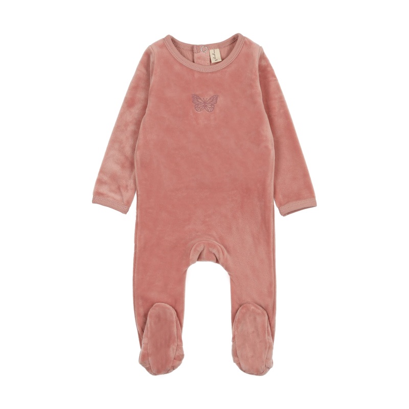 Baby Girl Footie | Butterfly | Mauve | Bonjoy Baby
