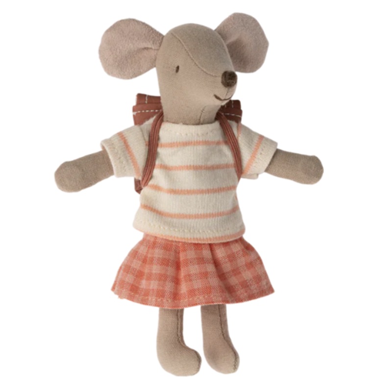 Tricycle mouse, Big sister with bag – Coral
