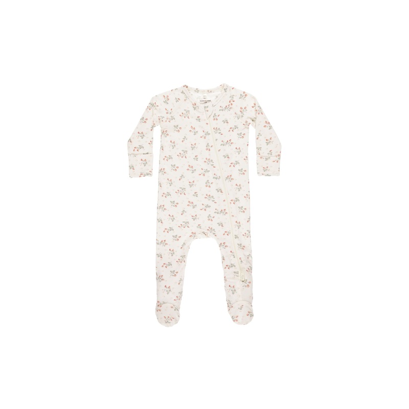 Bamboo Zip Footie | Strawberries