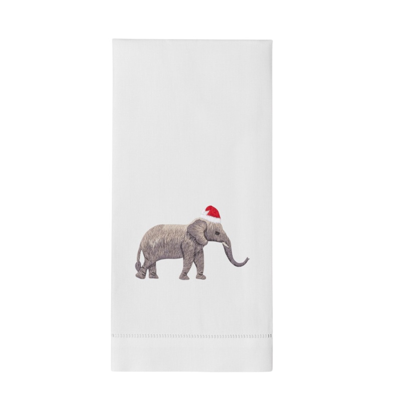 Santa Hat Elephant Hand Towel