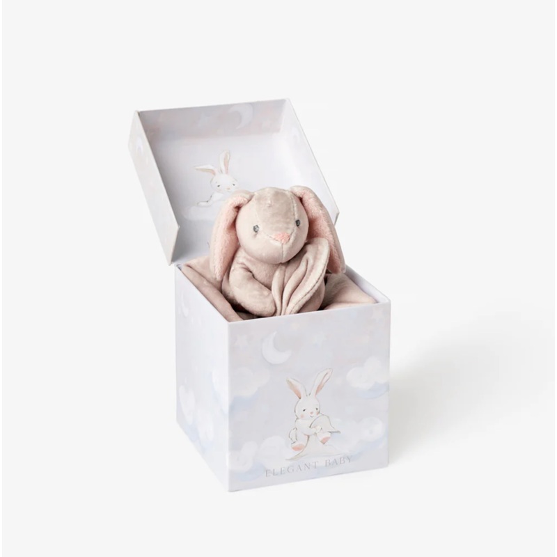 Taupe Lovie Bunny Security Blankie w/ Gift Box