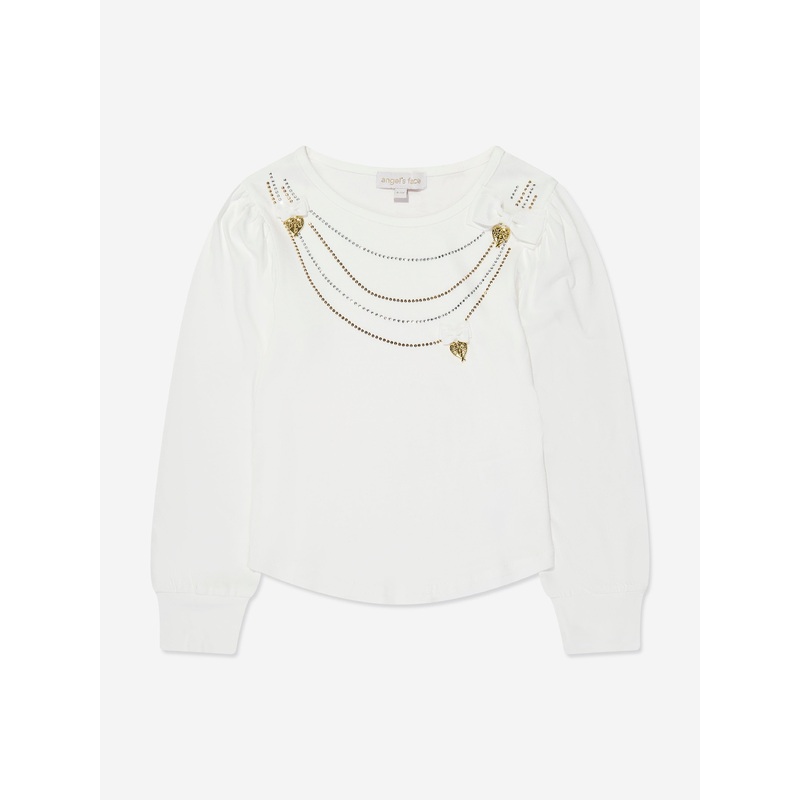 Angels Face Girls Katty Long Sleeve T-Shirt in White