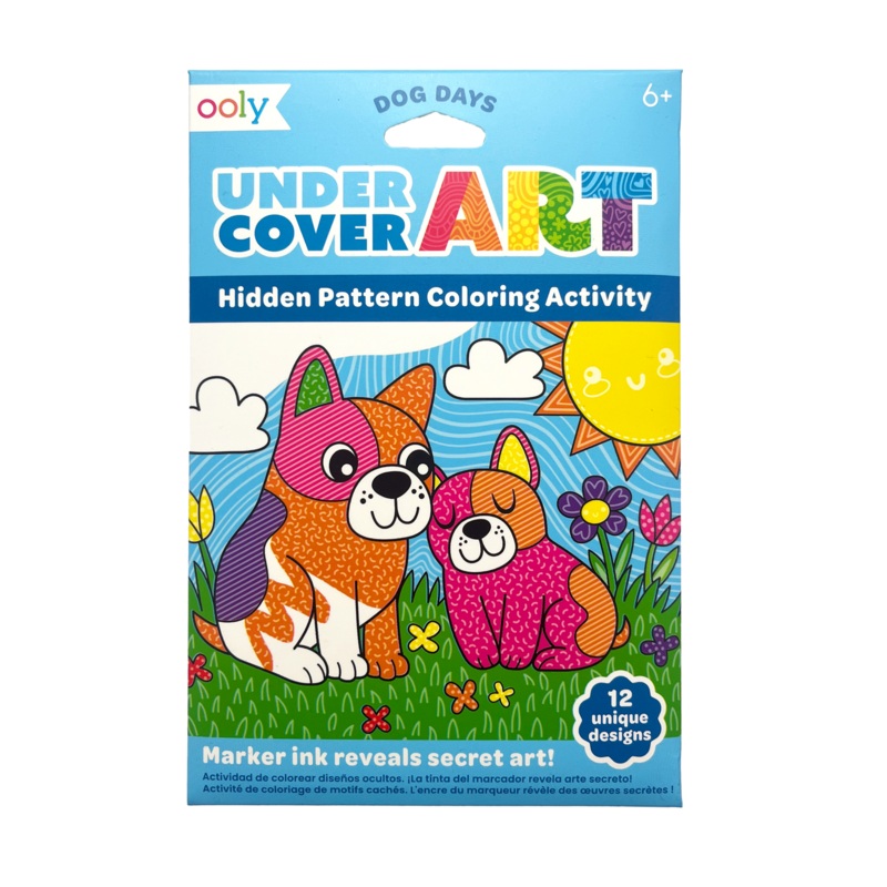 Undercover Art Hidden Pattern Coloring Activity Art Cards – Dog Days
