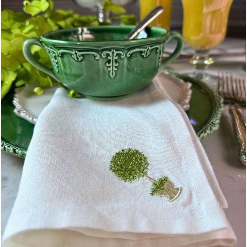 Washed Linen Napkins – Herb Topiary (set of 4)