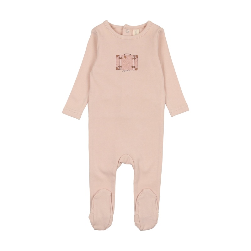 Baby Girl Footie | Suitcase | Shell Pink | Lil Legs | SS25