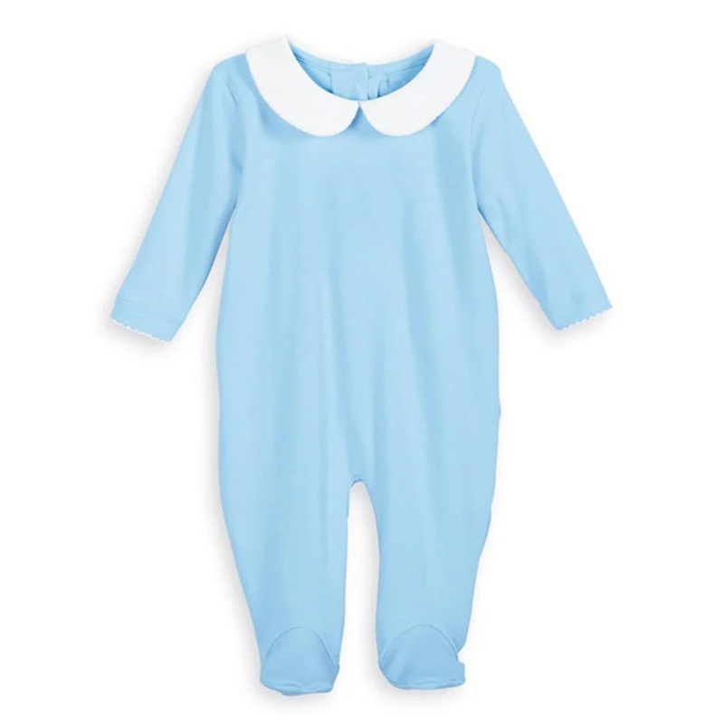 Blue Collared Pima Footie