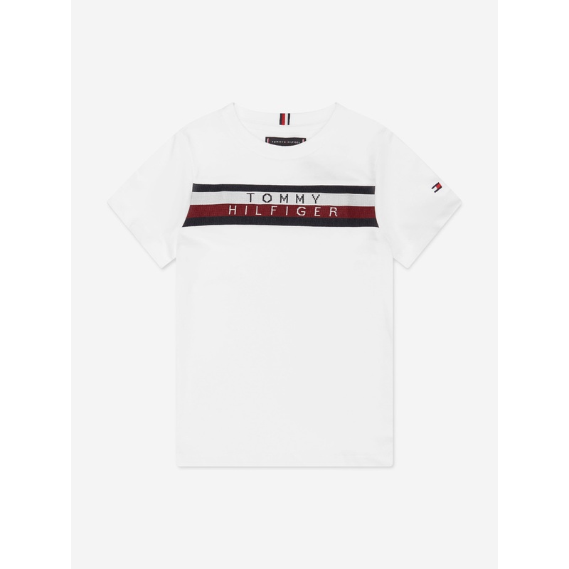 Tommy Hilfiger Boys Global Stripe T-Shirt in White