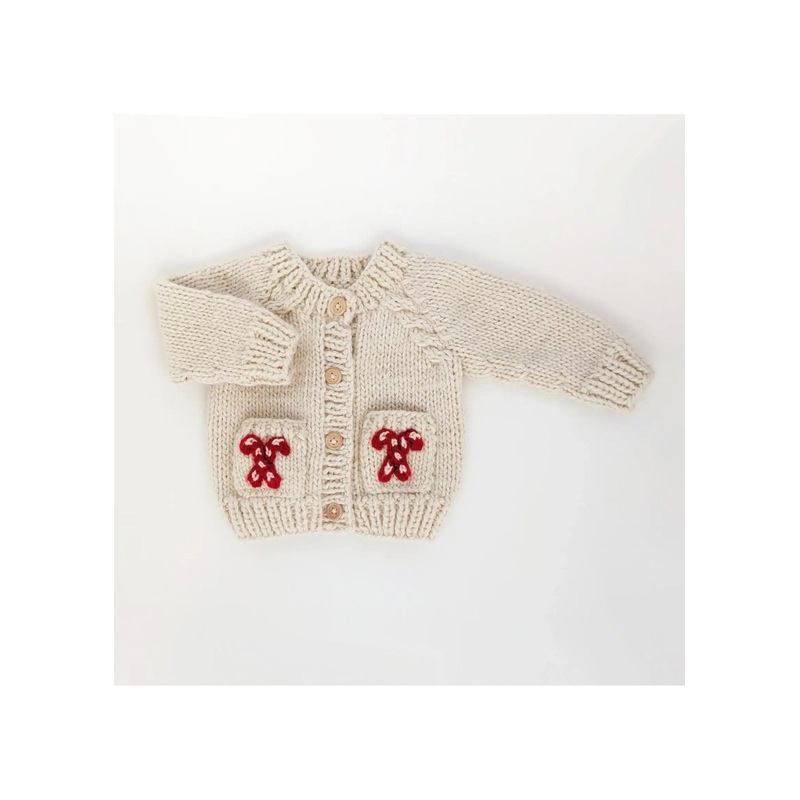 Baby Cardigan Sweater – Candy Cane  0-6M