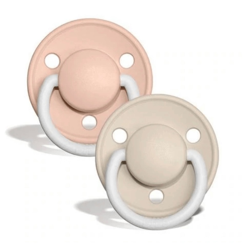 Bibs De Lux Silicone Night Glow Dummy 2 Pack | Blush/Vanilla