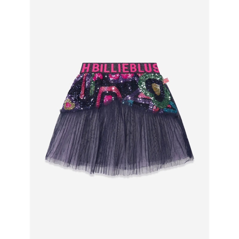 Billieblush Girls Tulle And Sequin Skirt in Navy