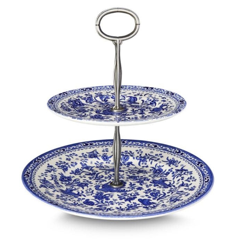 Blue Regal Peacock – Cake Stand 2 Tier