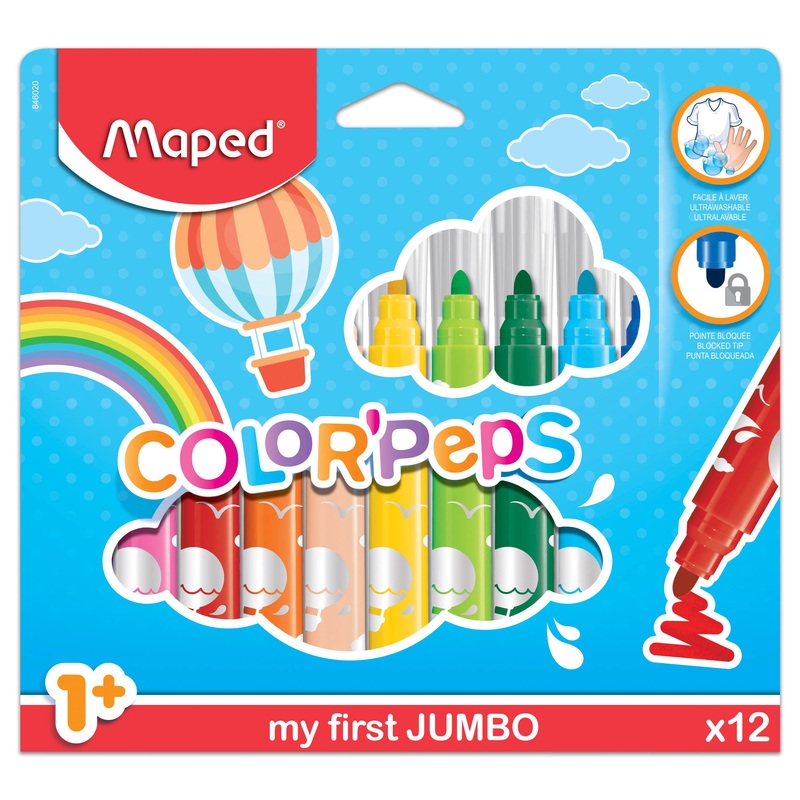 Color’Peps My First Jumbo Safety Tip Ultrawashable Markers x12