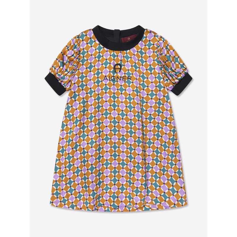 Aigner Girls Patterned Dress in Yellow