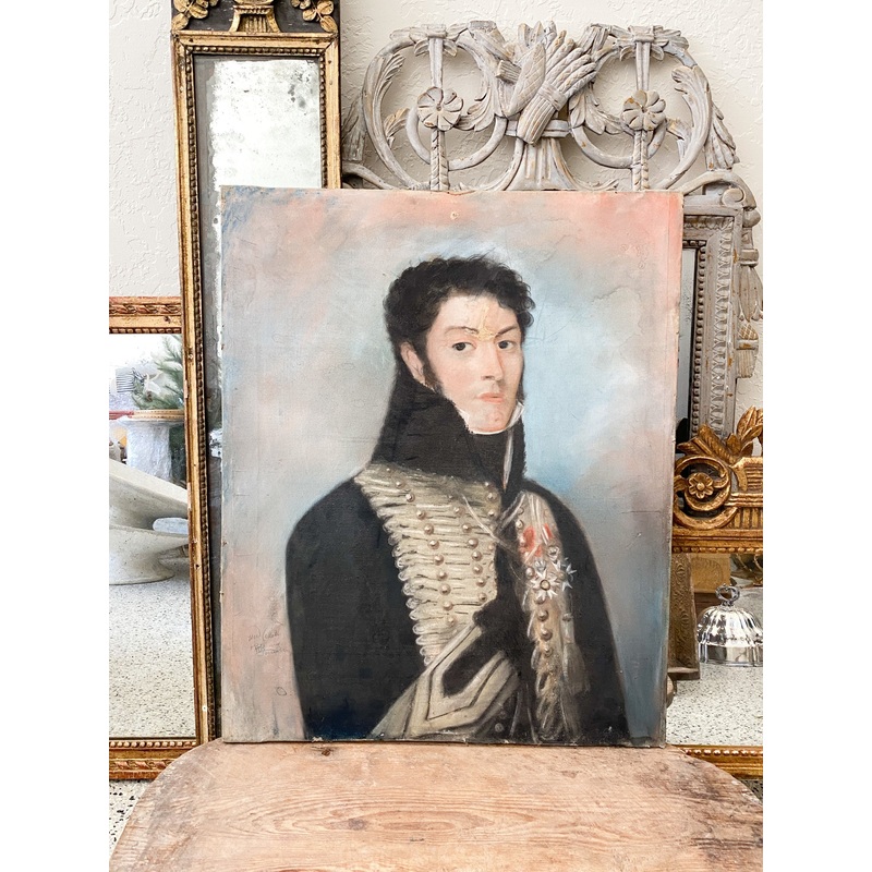 Antique French 19th Century Pastel Hussard Uniform Legion d’Honore