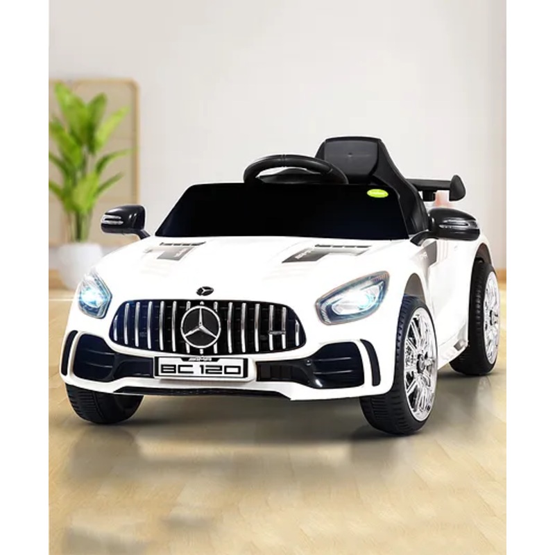 BAYBEE Spyder Pro Battery Operated Car for Kids Ride on Kids Car with Music & Light Rechargeable Battery Car Electric Car – White