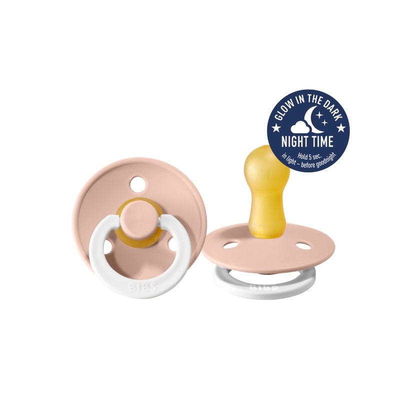 BIBS Night Glow Dummy | Size 3 | Twin Pack All Colours