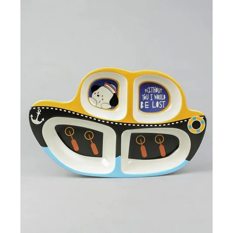 Boat Shaped Section Plate – Blue Yellow