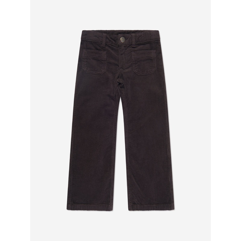 Bonpoint Girls Junon Wide Leg Trousers in Brown