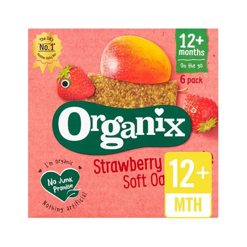 Organix Soft Oaty Bars, Strawberry Apple (12m+) – 180 g (6×30 g)
