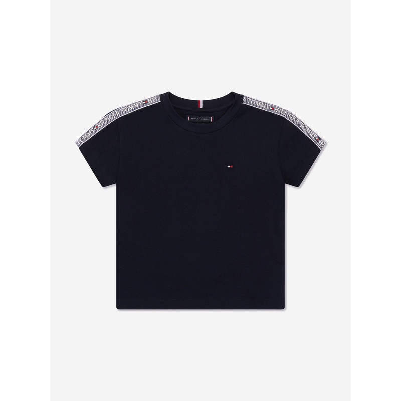 Tommy Hilfiger Boys Tape Logo T-Shirt in Navy
