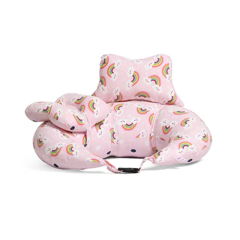 Adore Feedero! Baby Multipurpose Feeding Pillow with Fence Protection and Adjustable BeltBaby Breast Feeding Pillow for Mom Breast feeding, Nursing Pillow with Infant Support Cushion Multi Nursing Pad with Removable Neck Belt for Mom use- Pink