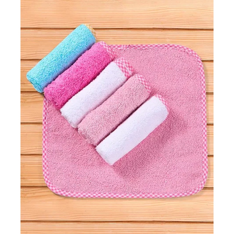 Babyhug Terry Knit Solid Wash Cloths Pack of 6 – Multicolor