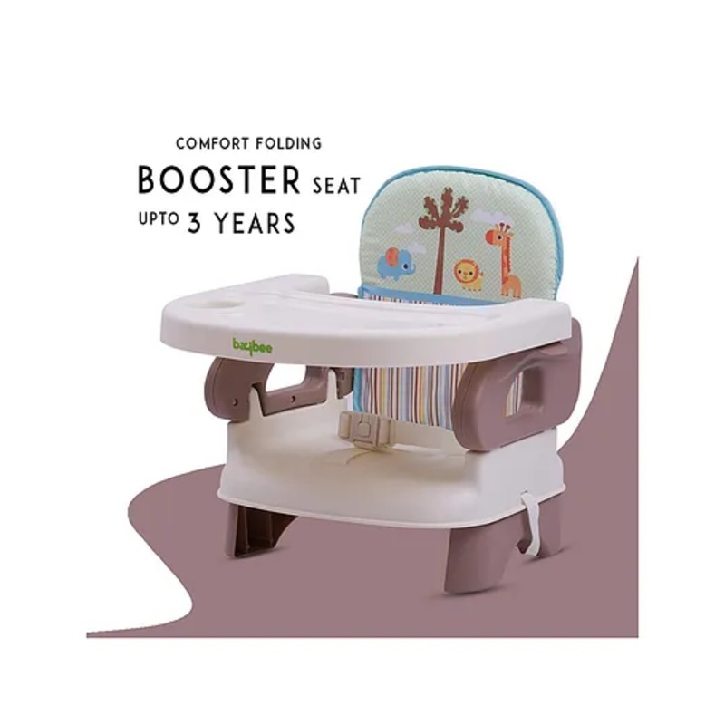 Baybee Booster Seat with Removable Dining Tray – Brown White