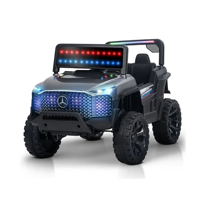 Baybee Rovera 44 Battery Operated Jeep for Kids, Ride on Toy Kids Car with RGB Windshield Light & Music | Baby Big Battery Car Toys for Kids | Electric Jeep Car for Kids (Grey)