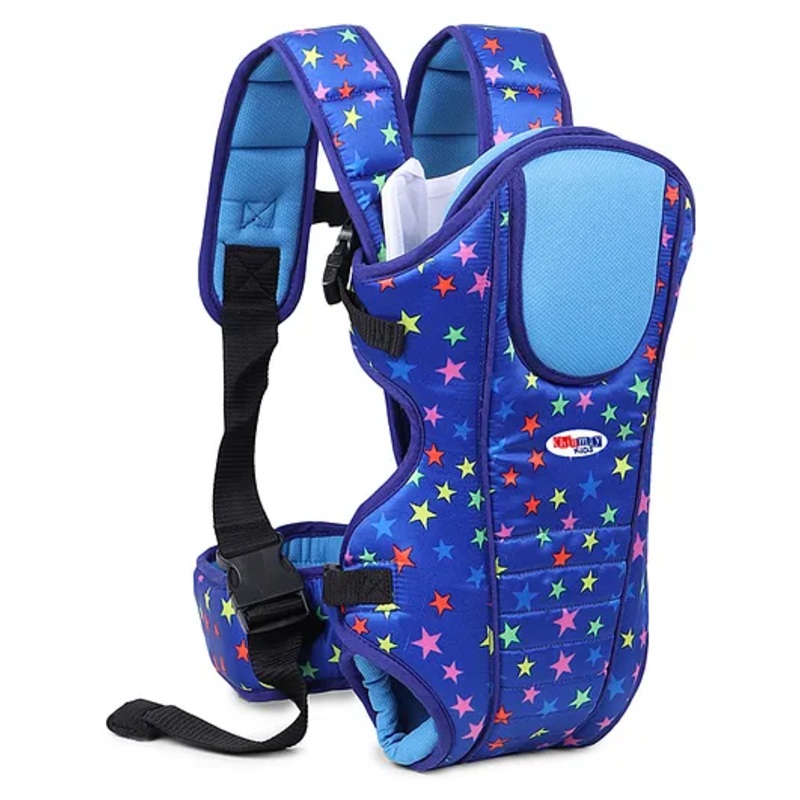 Chinmay Kids 3 Way Baby Carrier With Detachable Bib & Head Cushion Ergonomic Multi Functional Baby Carrier Light Blue Star Back Carry