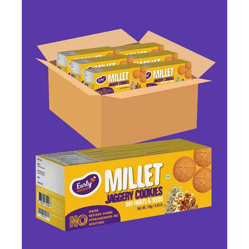 Early Foods  Dry Fruit & Seeds Jaggery Cookies Pack of 6 – 150 gm each –