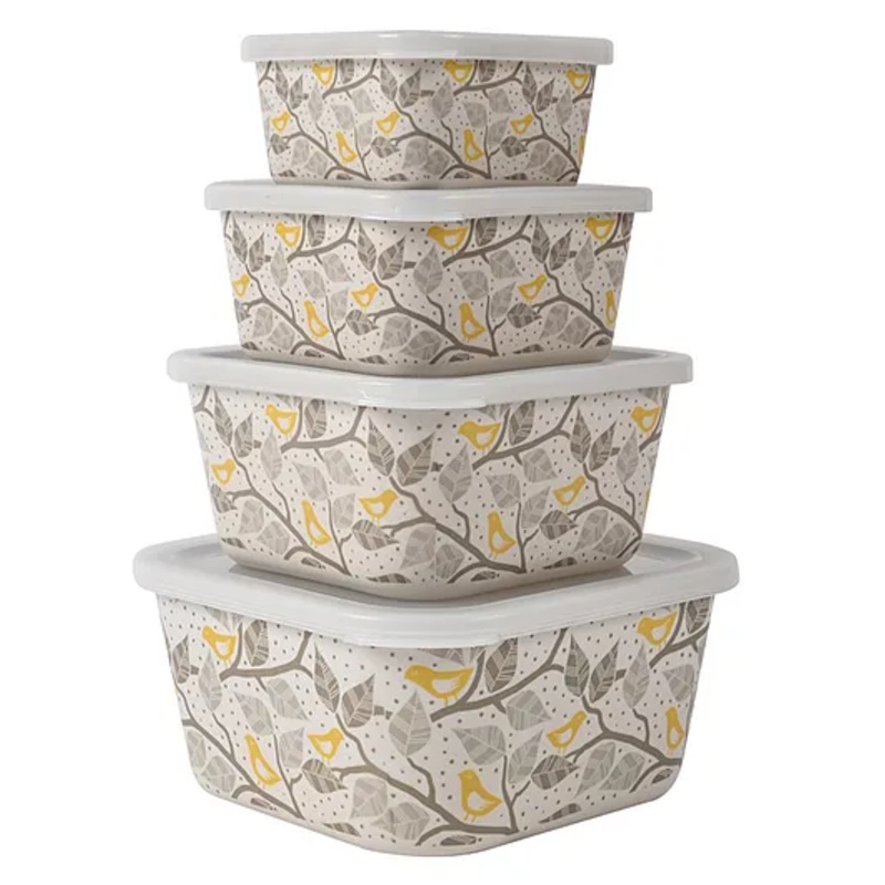 Earthism Eco Friendly Bamboo Fibre Storage Containers Set of 4 – Multicolour