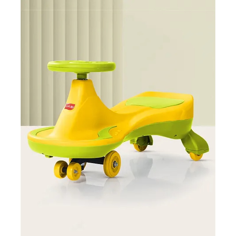 LuvLap Sunny Swing Car, Kids Push Magic Ride-On Toy for 3+ Years, Comfortable Seat, Durable Build, Smooth Rolling Wheels for Fun Play, Bright Yellow