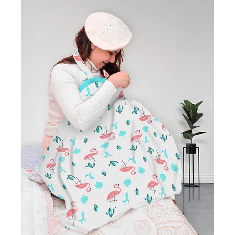 Moms Home Organic Cotton Muslin Nursing Cover For Breastfeeding Feeding Apron – Multicolor